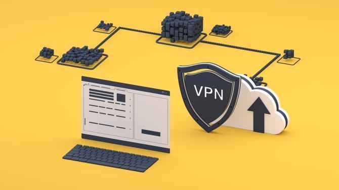 Diagrama abstrato mostrando como uma VPN de criptomoeda funciona