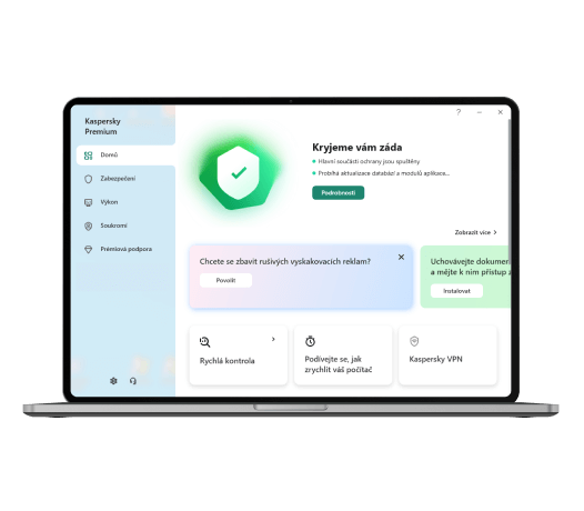 Rozhraní aplikace Kaspersky Premium