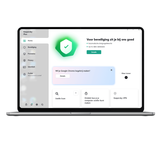 Virus protection against cyberthreats with Kaspersky Plus